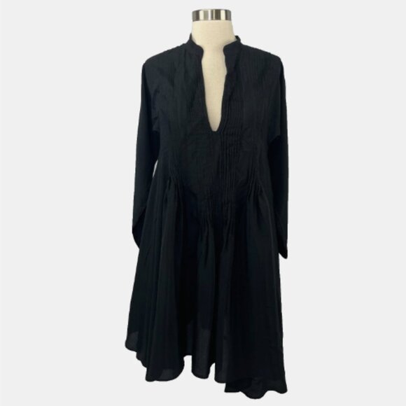 Aoyama Itchome Anthropologie Black Tuxedo Dress Asymmetrical 100% Viscose - Picture 3 of 11